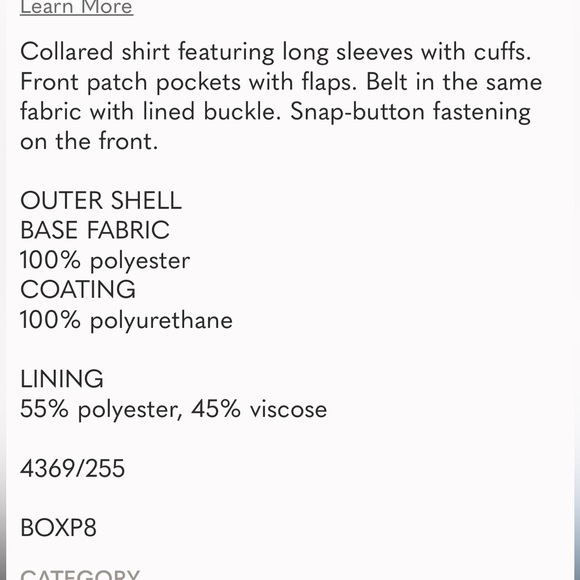 Zara leather shirt with belt - Picture 6 of 6